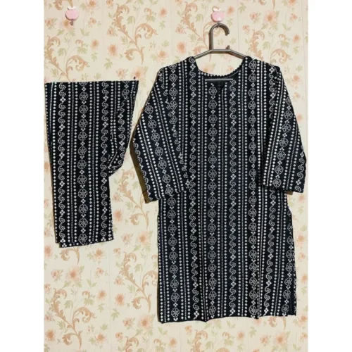 Women Black Stitched Suit